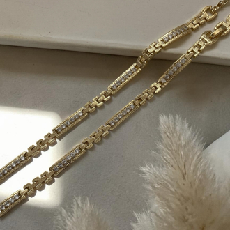 Özel Seri | 14K İnce Künye Model Taşlı Bileklik