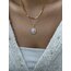 Pearl Vintage İnci Çiçekli Çerçeve Çelik Kolye