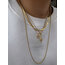 Minimal Kuzey Yıldızı Gold Çelik Kolye (Yılan Model Zincir) 