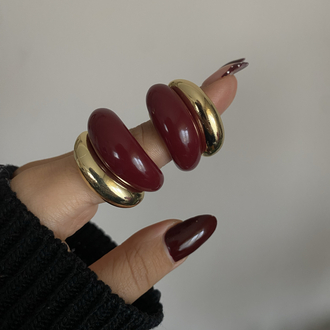 İkili Görünümlü Gold Detay Vintage Küpe