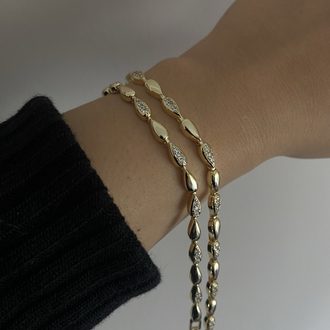 Damla Model Taş Detaylı Gold Özel Seri Bileklik