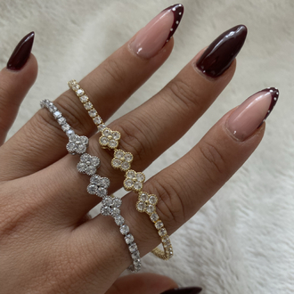 Özel Seri | Yonca Model Taşlı Su Yolu Bileklik