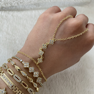 Ysx | 14K Yonca Model Şahmeran Bileklik 