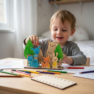 Ahşap Boyanabilir Puzzle 