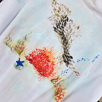 Kimono, hand-painted • Under water