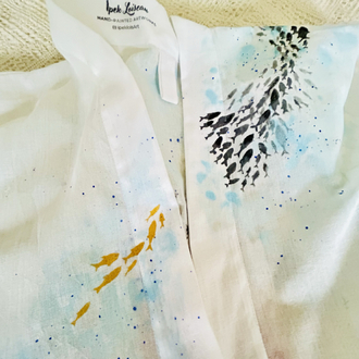 Kimono, hand-painted • Little fish