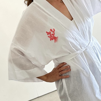 Kimono, hand-painted • Seahorse