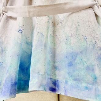 Kimono, hand-painted • Aqua