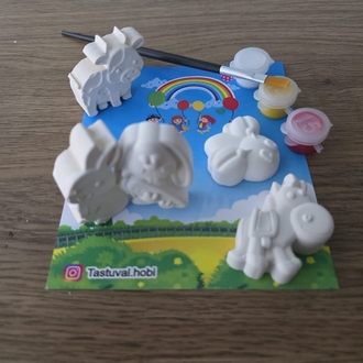 5 li mini hayvanlar boyama seti