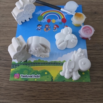 5 li mini hayvanlar boyama seti