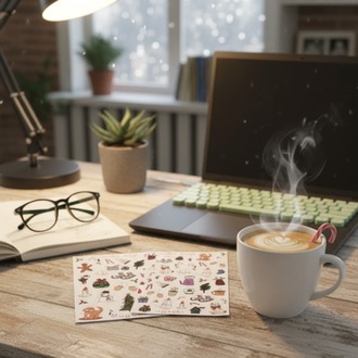 2'li Cozy Winter Sticker Seti