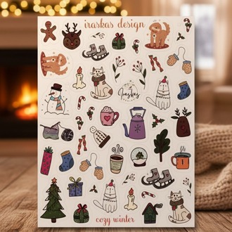 2'li Cozy Winter Sticker Seti