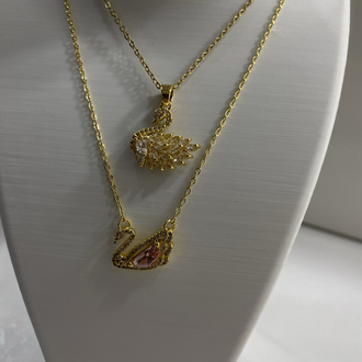 Swarovski Kuğu Kolye beyaz taşlı