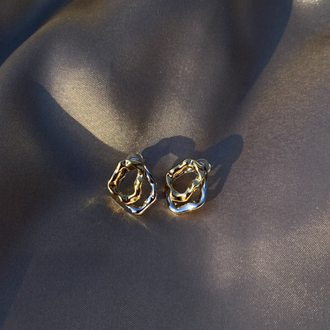 Gold silver küpe