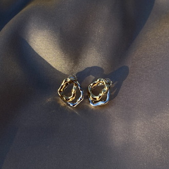 Gold silver küpe