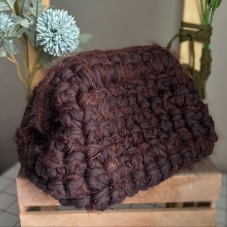 COCOA Clutch Çanta/Makyaj Çantası -Kalın Dokulu Örgü 