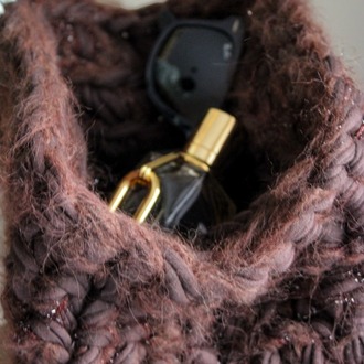 COCOA Clutch Çanta/Makyaj Çantası -Kalın Dokulu Örgü 