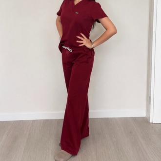 Bordo Scrubs Takım