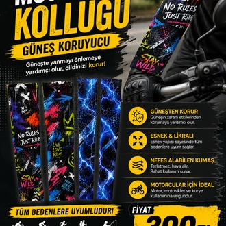 ️ LİKRALI MOTORCU KOLLUĞU – GÜNEŞ KORUYUCU KOL KORUYUCU