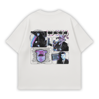 WEGH FANMADE Oversize T-Shirt Beyaz
