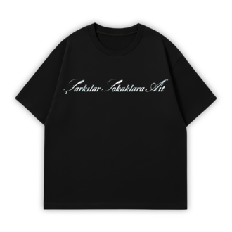 Şarkılar Sokaklara Ait FANMADE Oversize T-Shirt Siyah
