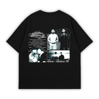 Şarkılar Sokaklara Ait FANMADE Oversize T-Shirt Siyah