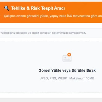 Tehlike & Risk Tespit Aracı(100 Adet Görsel Analiz Hakkı)