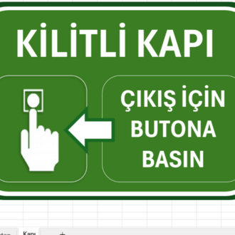 Kilitli acil çıkış kapıları için etiket