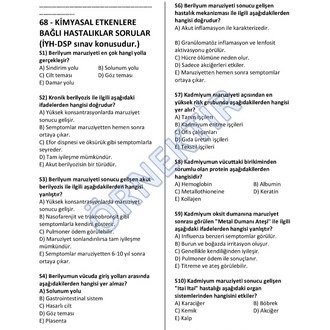 İŞYERİ HEKİMLİĞİ - DSP SINAVLARI - AÇIKLAMALI KONU KONU SORU BANKASI