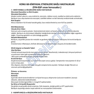 İŞYERİ HEKİMLİĞİ - DSP SINAVLARI - AÇIKLAMALI KONU KONU SORU BANKASI