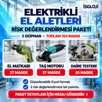 ELEKTRİKLİ EL ALETLERİ RİSK DEĞERLENDİRME SETİ