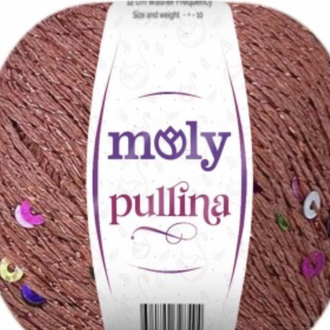 Molypullina kiremit renk simli pullu ip