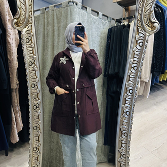 Zara kumaş giy-çık trenc bordo 