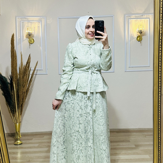 Güpür etekli takım MINT YEŞİL 