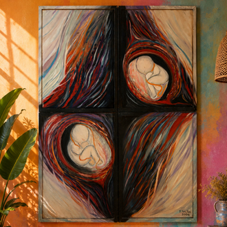 "Utero" 4 tuvalli poliptik tablo 110x150 cm