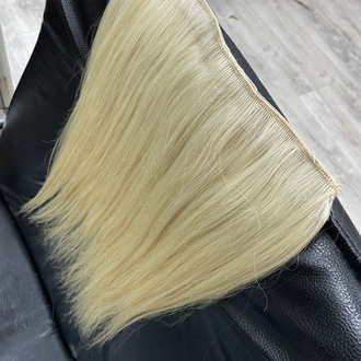 65cm 130gr Gerçek Saç Yarımay Platin