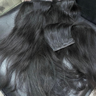 5’li Set 50cm Koyu Kestane Gerçek Saç Çıt Çıt
