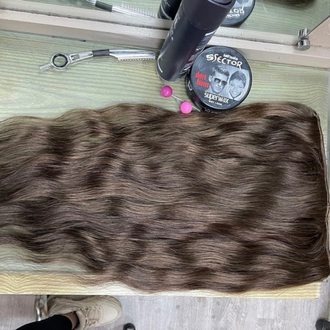 50cm 105gr Gerçek Saç Yarımay Küllü Kumral