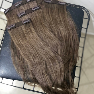 5’li Set 50cm Küllü Kumral Gerçek Saç Çıt Çıt