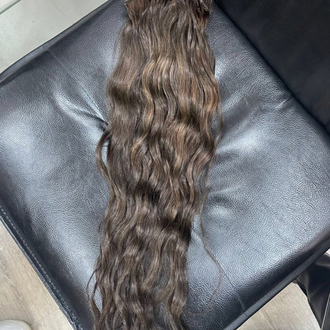 6’lı Set 50cm Koyu Küllü Kumral Gerçek Saç Çıt Çıt