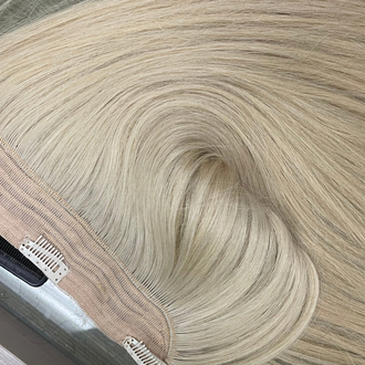 65cm 130gr Gerçek Saç Yarımay Platin