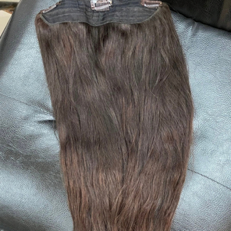 50cm 105gr Gerçek Saç Yarımay Koyu Küllü Kumral