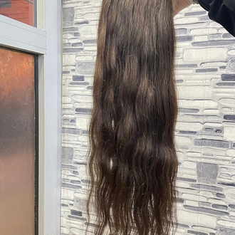 65cm 130gr Gerçek Saç Yarımay Küllü Kumral