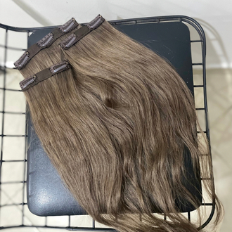 6’lı Set 50cm Küllü Kumral Gerçek Saç Çıt Çıt 