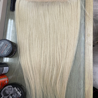 65cm 130gr Gerçek Saç Yarımay Platin