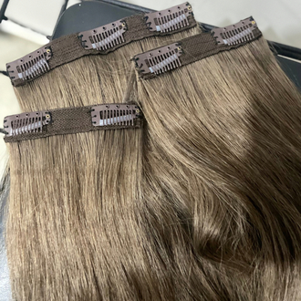 6’lı Set 50cm Küllü Kumral Gerçek Saç Çıt Çıt 