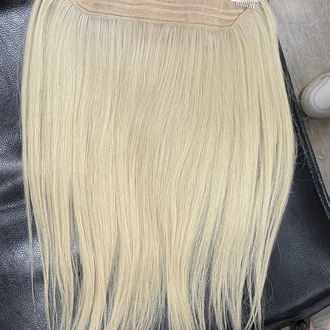 65cm 130gr Gerçek Saç Yarımay Platin