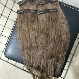 4’lü Set 50cm Küllü Kumral Gerçek Saç Çıt Çıt