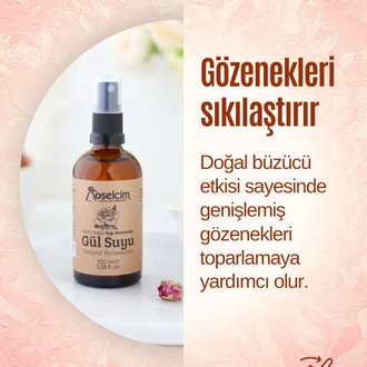 %100 Doğal Yağı Alınmamış Gül Suyu(Gül Mayası) 30 ml