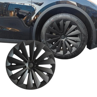 Tesla Model Y FLOW Jant Kapağı Seti 19 İnç, Mat Siyah Renk (4 Adet Set Olarak Satılmaktadır.)